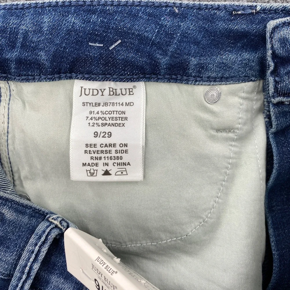 Judy Blue Capri Jeans Womens 9/29 Blue Tummy Control High Rise Slim Fit Casual